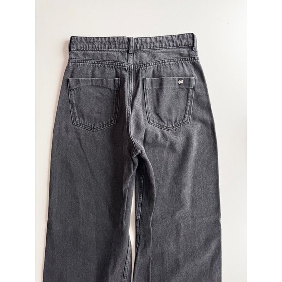 ZARA Vintage Black Denim High Rise Loose Wide Leg Ankle Jeans, Size 6/28 - Picture 6 of 11